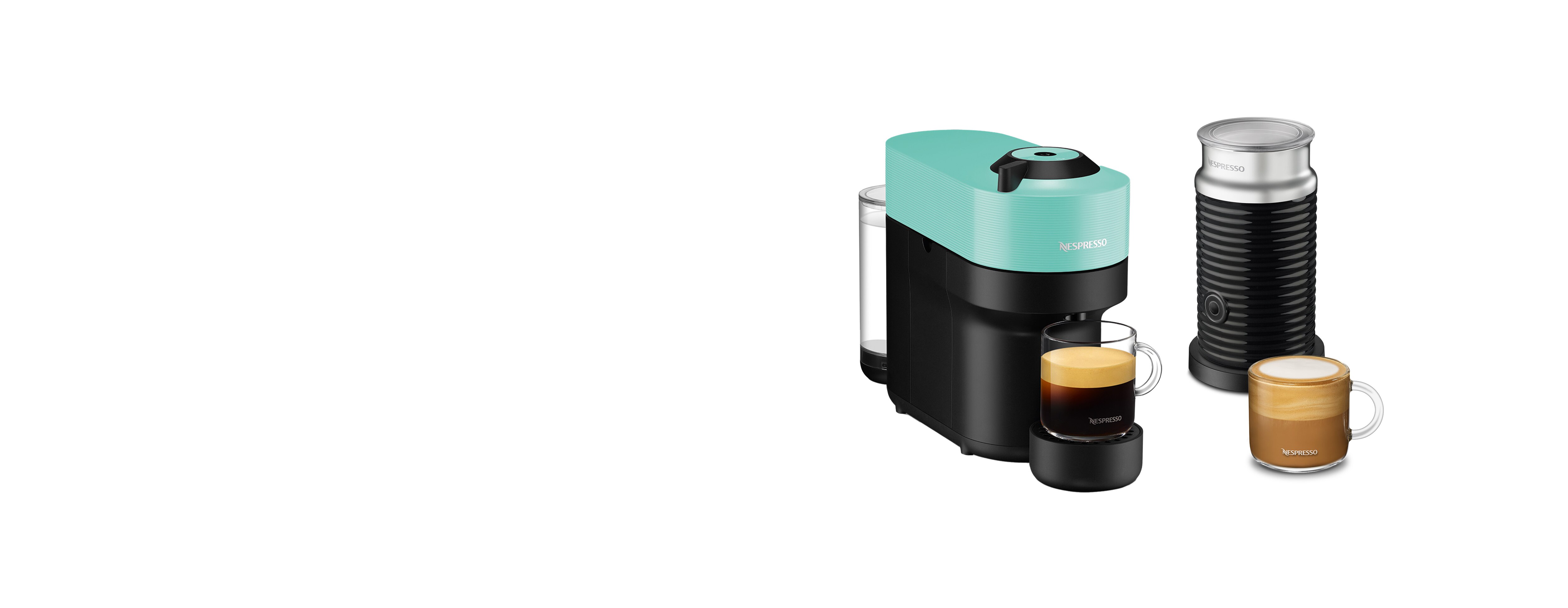 Кофемашина Nespresso Vertuo Pop мятная и Aeroccino 3 — фото 2