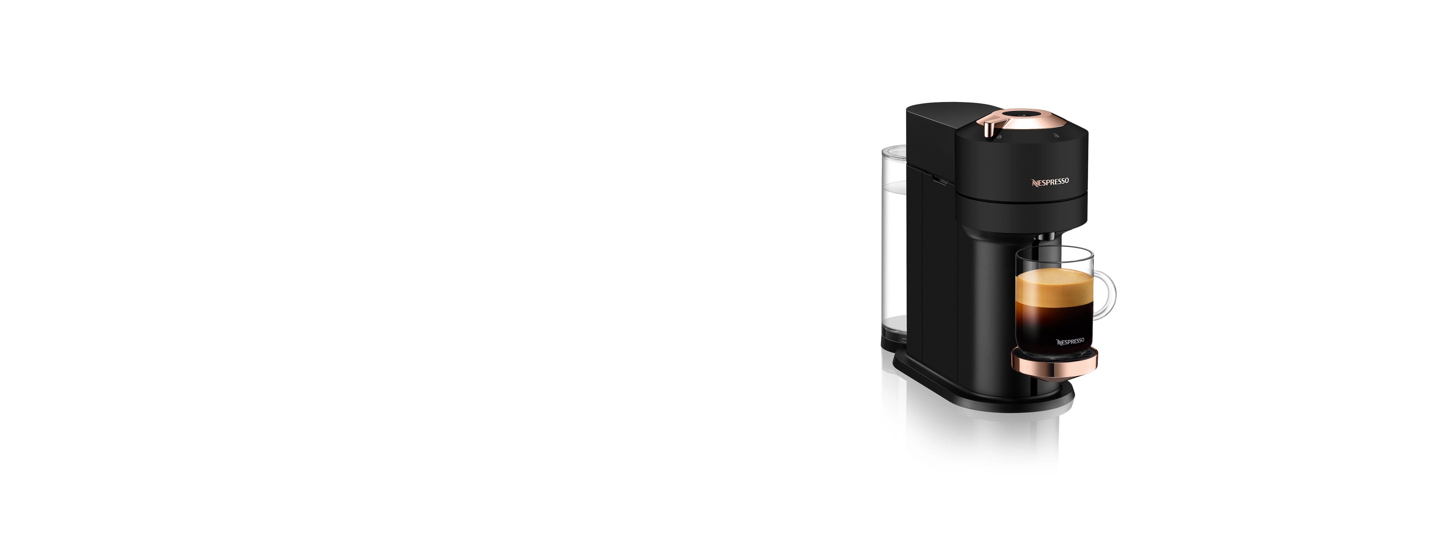 tonehøjde millimeter Ideelt Vertuo Next Deluxe Matte Black Rose Gold | Vertuo Coffee Machine | Nespresso