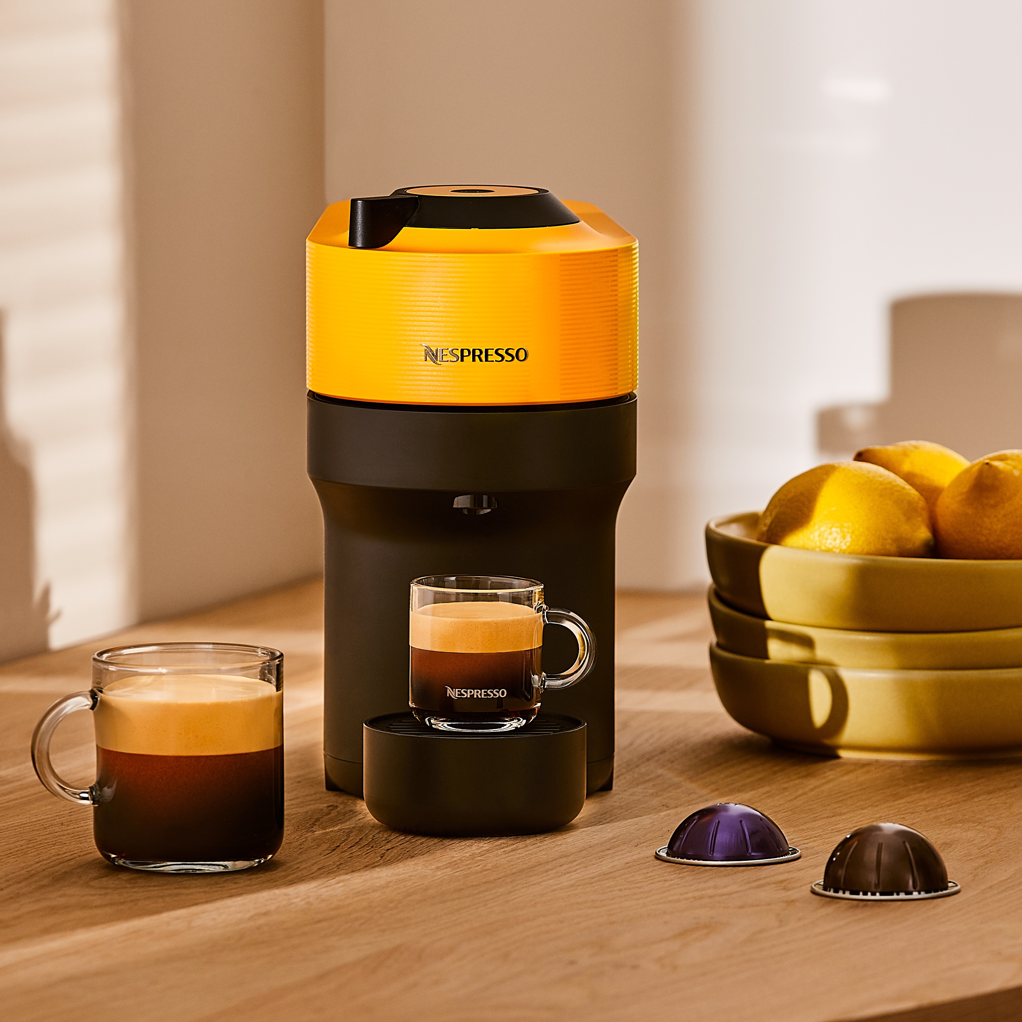 Cafetera Vertuo Pop Amarilla + Espumador - Nespresso™ Chile