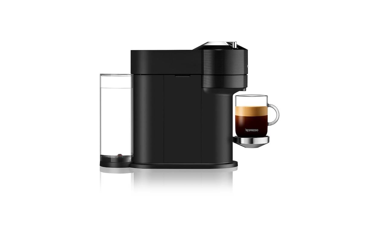 Nespresso by De'Longhi Vertuo Next Premium Coffee and Espresso Maker in  Chrome Plus Aeroccino3 Milk Frother in Black, ENV120CAE 