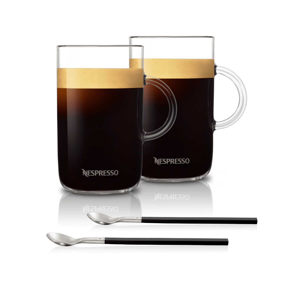 2 x GENUINE BRAND NEW BOXED Nespresso VERTUO RANGE Cups & Saucers MUG Spoons