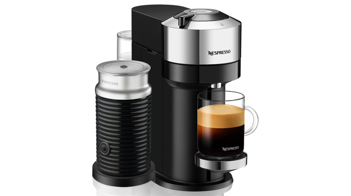 Cafeteira Vertuo Next com Aeroccino3 Preta Cromada | Nespresso