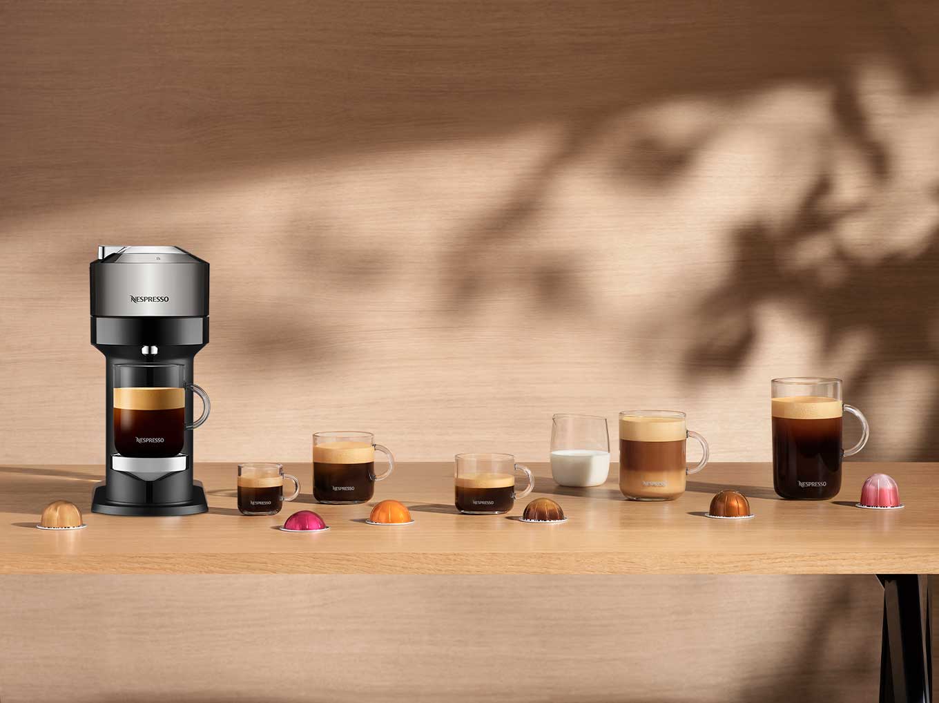Nespresso Vertuo Next with coffee recipes.