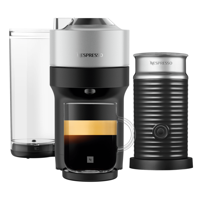 Vertuo Pop+ Silver Coffee Machine & Aeroccino3 Milk Frotcher