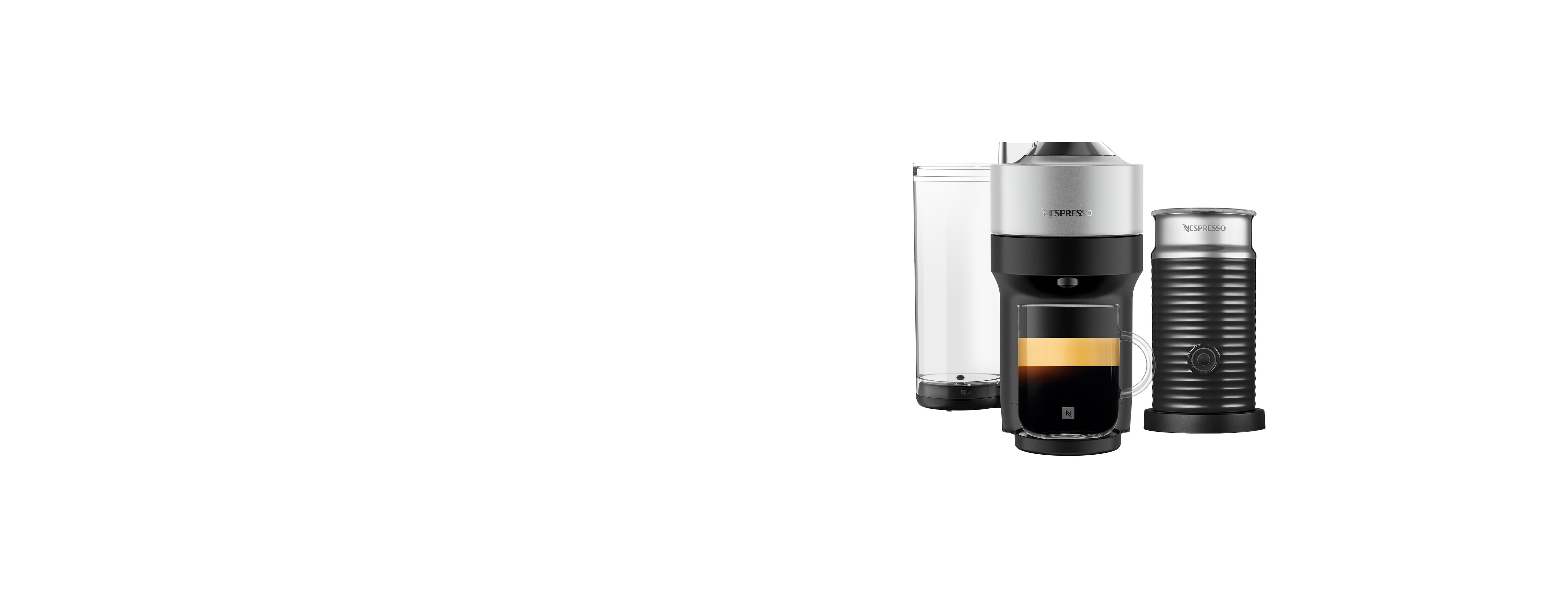 Кофемашина Nespresso Vertuo Pop+ серебристая и Aeroccino3 — фото 2