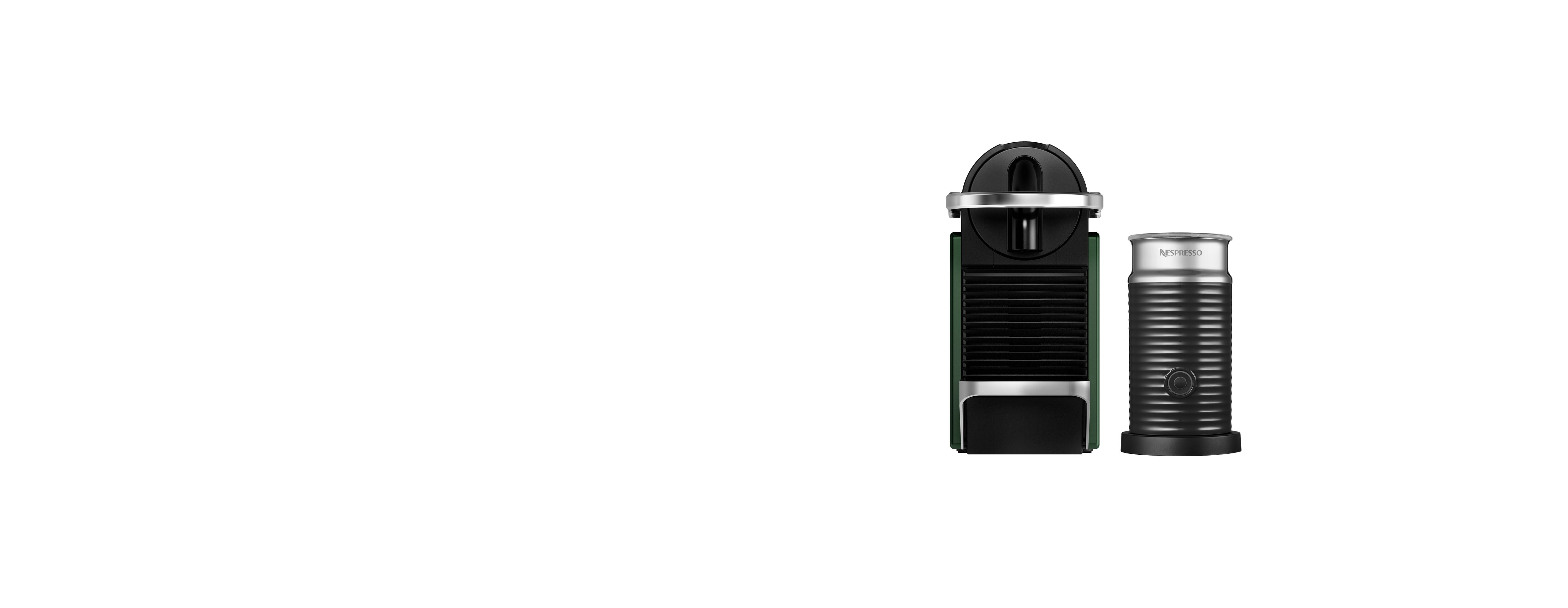 Кофемашина Nespresso Pixie тёмно-зелёная и Aeroccino 3 — фото 2