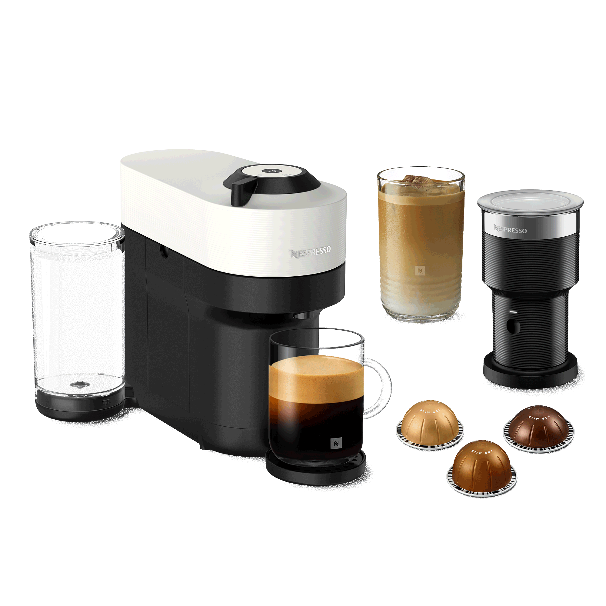Vertuo Pop+ Coconut White & AeroXL Milk Frother