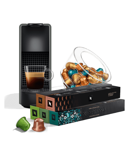 Pachet Essenza Mini C30 Gri, Cafea & Suport Capsule | Nespresso