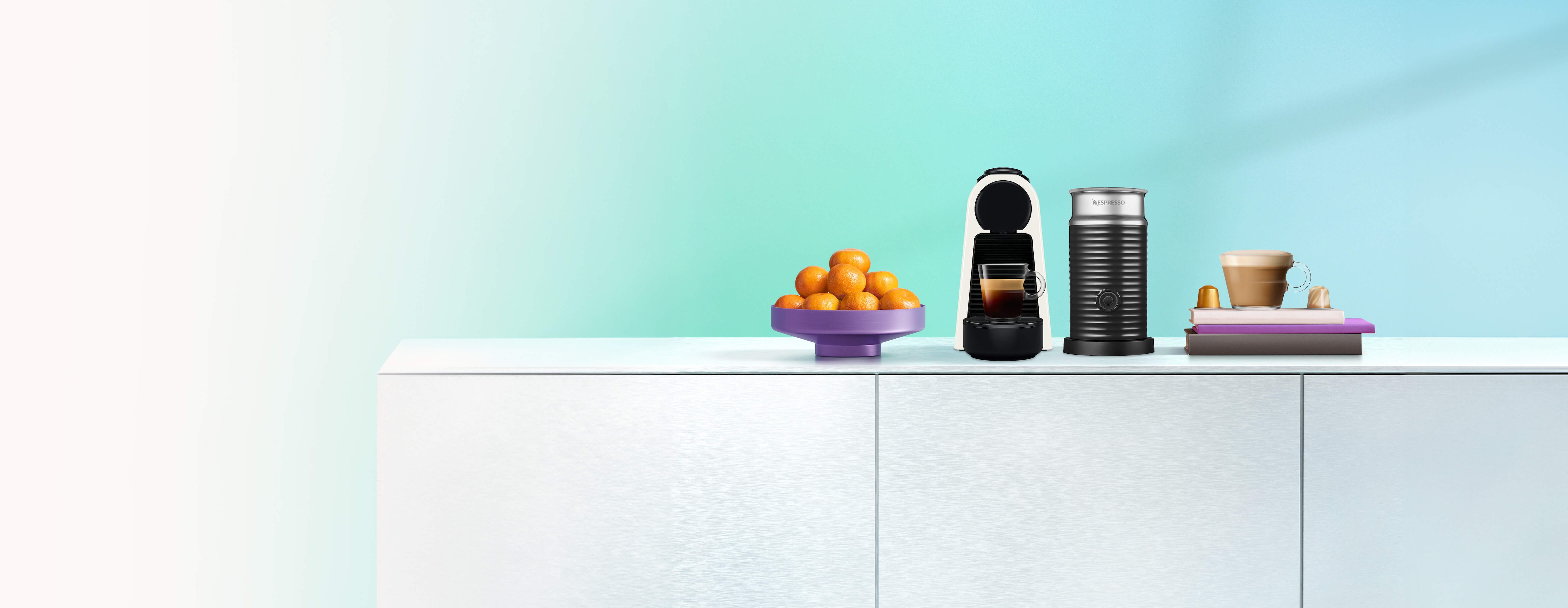 Nespresso Essenza Mini White & Aeroccino - Coffee Machines - Nespresso