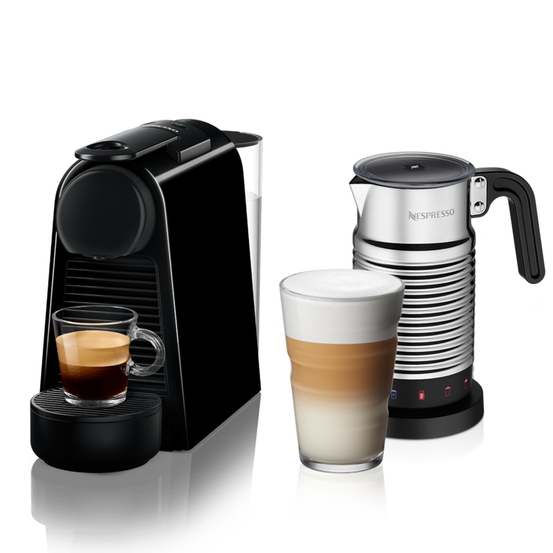 Essenza Mini D Piano Black & Aeroccino4 Milk Frother