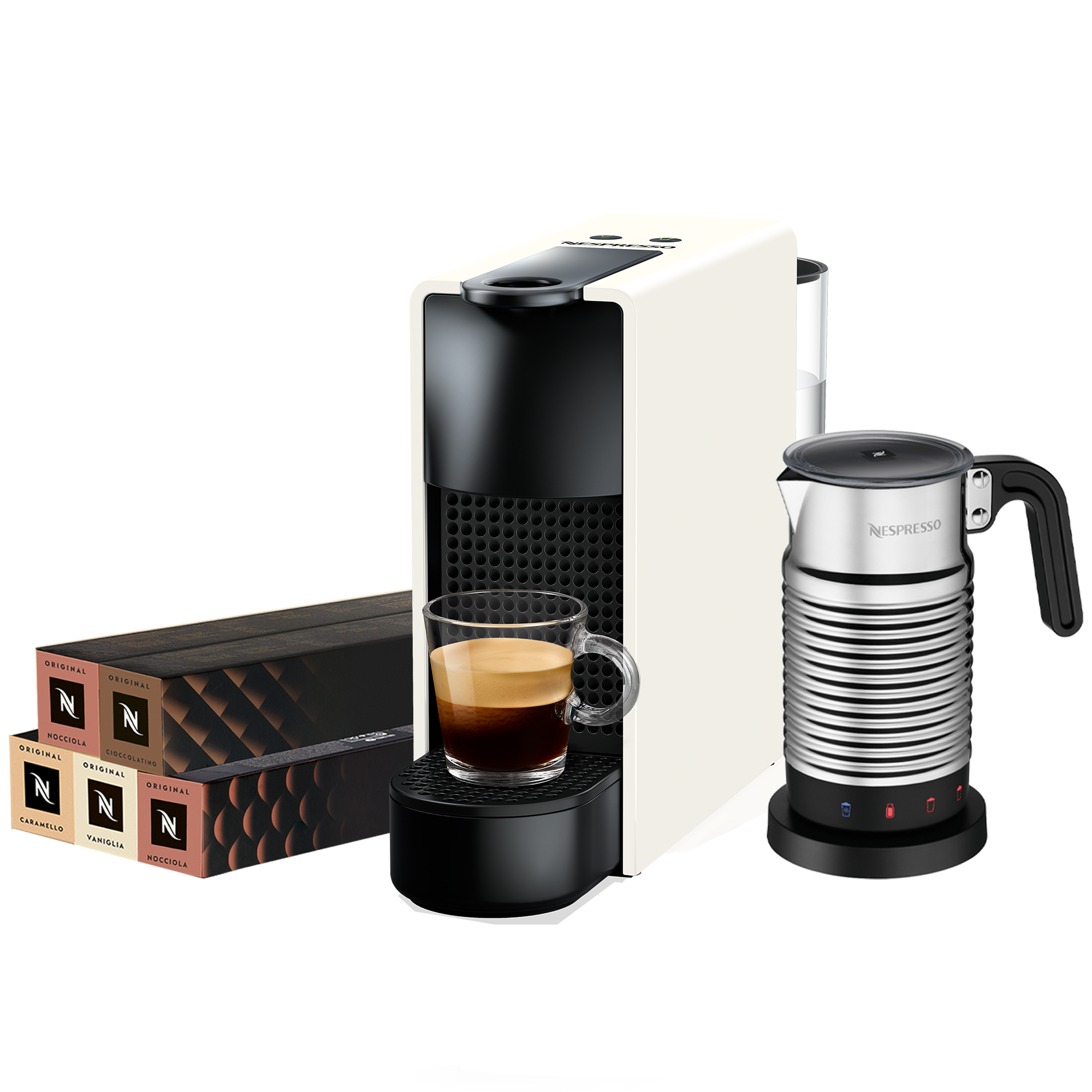 Essenza Mini Pure White - Coffee Machine Bundle - Nespresso
