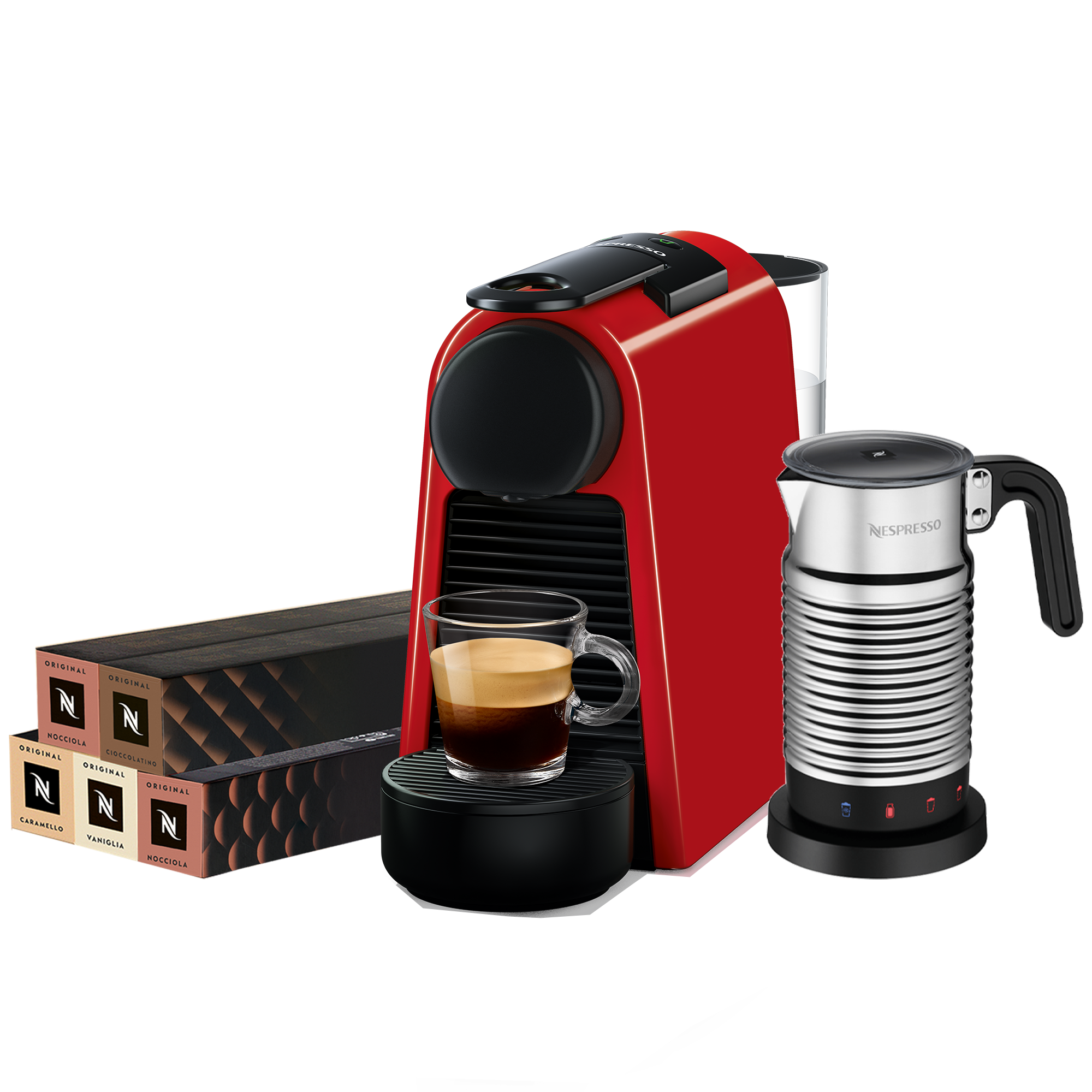 Essenza Mini Ruby Red - Coffee Machine Bundle - Nespresso