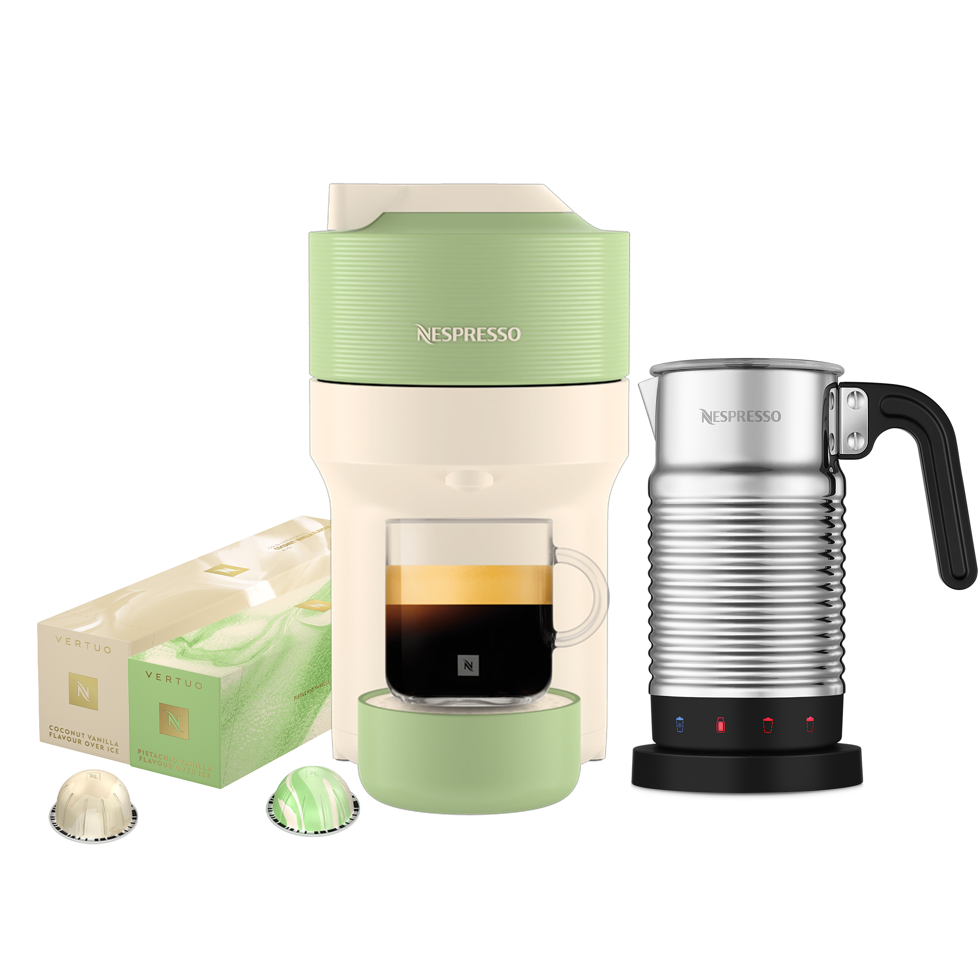 Vertuo Pop Pistachio- Coffee Machine Bundle - Nespresso