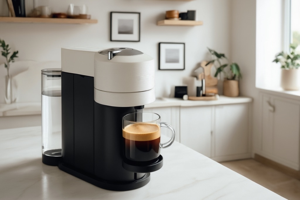 มุมกาแฟในบ้านบนตู้เก็บของ