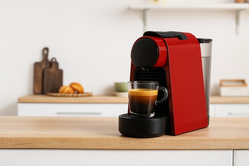 มุมกาแฟในบ้านบนตู้ไม้