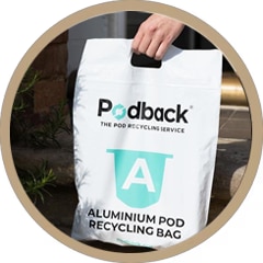 Woman holding a Nespresso Coffee in two hands