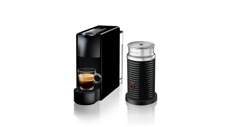 1. ネスプレッソEssenza Mini、2. Aeroccino 3 Nespresso Essenza Mini D30 Ruby Red & Aeroccino Milk Frother | ESH