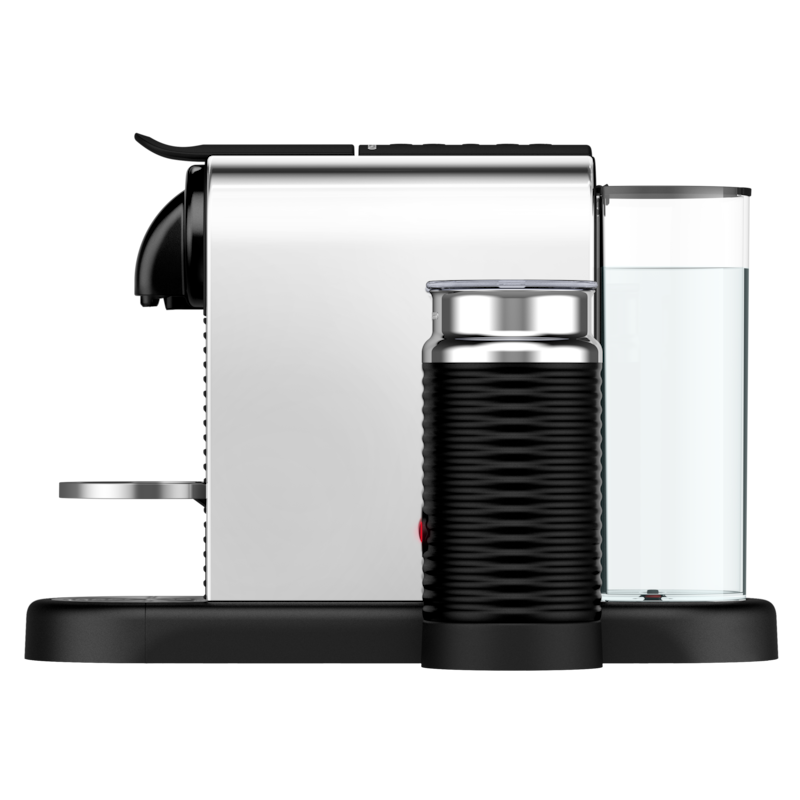Cafetera grande con espumador de leche Citiz plateada Nespresso
