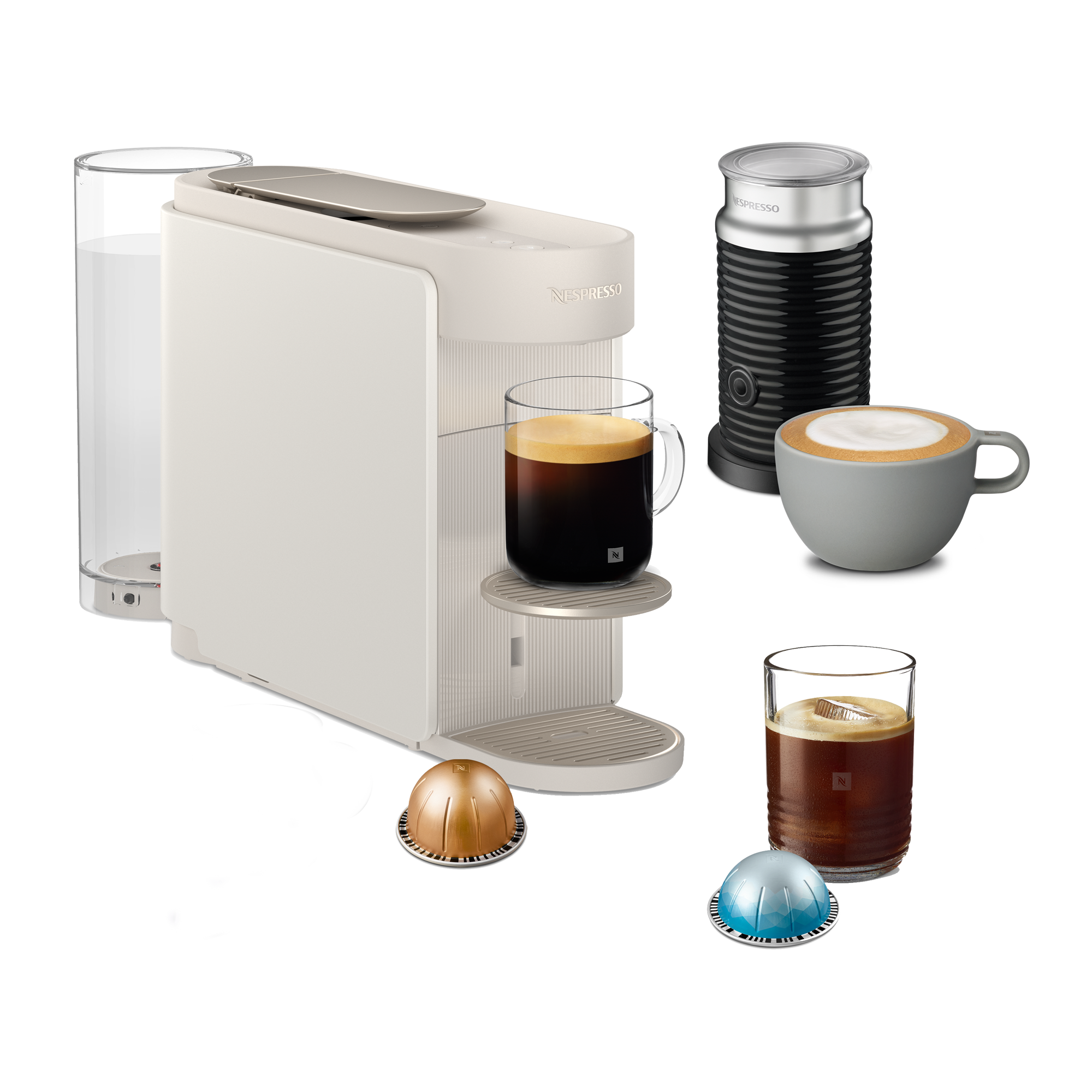 Vertuo Up & Milk Frother Bundle – Pearl White | Nespresso USA