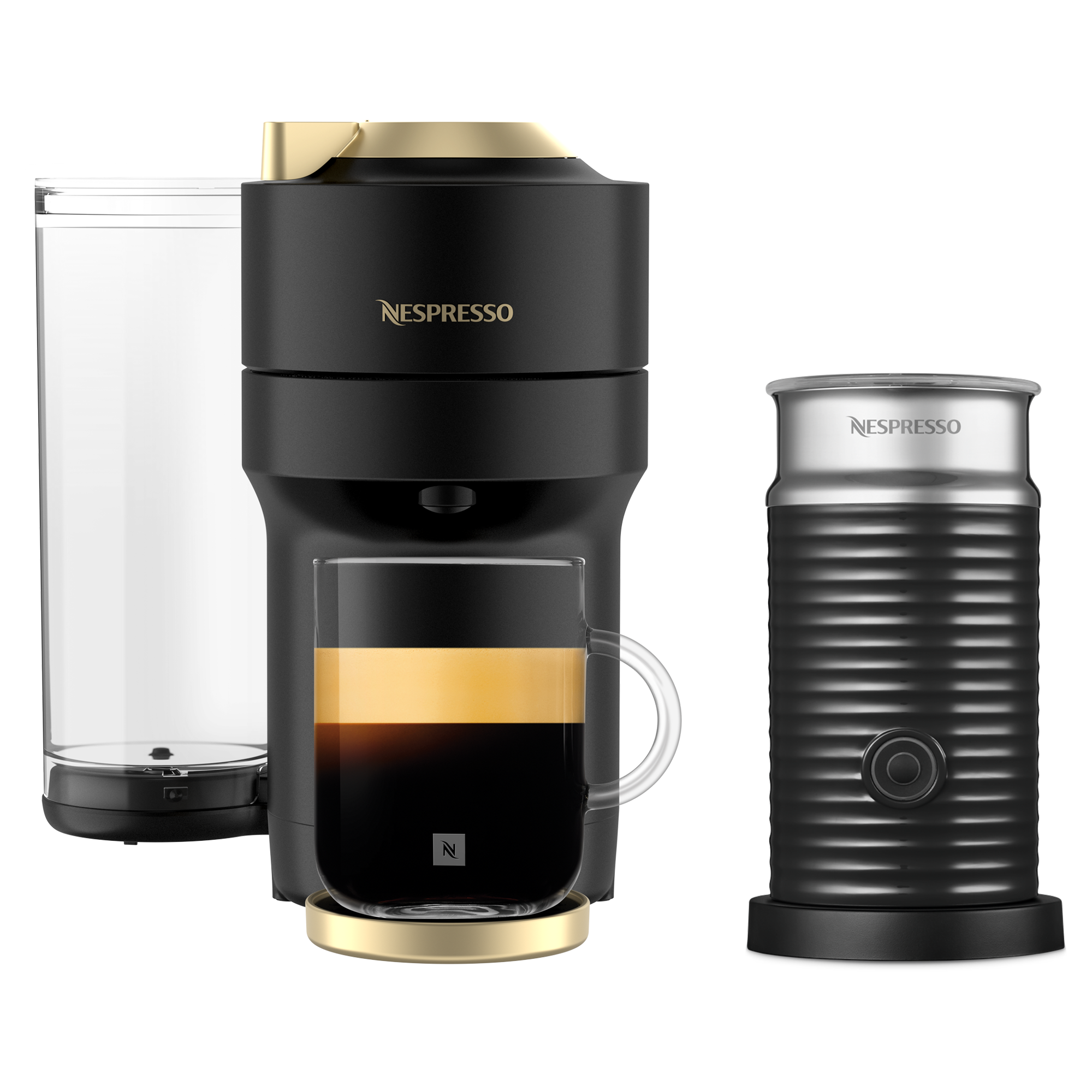 Vertuo Pop+ Deluxe Matte Black Gold Bundle