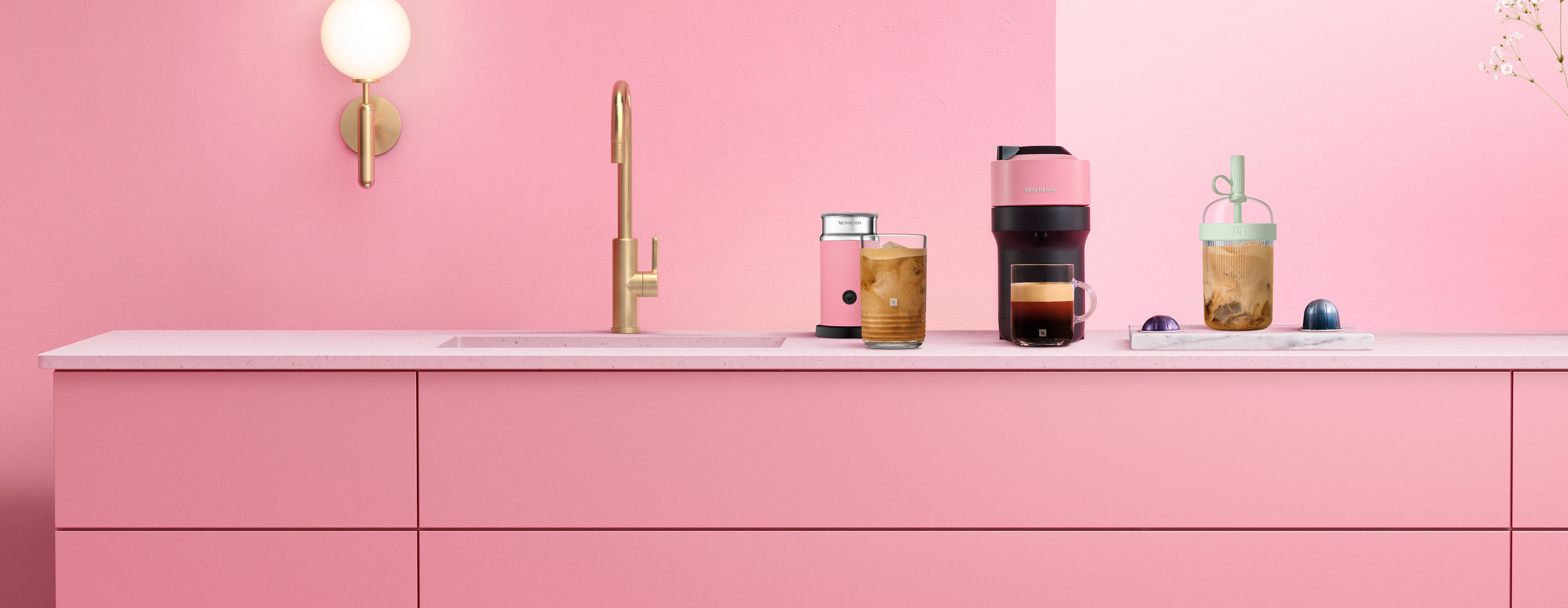 Vertuo Pop Candy Pink and Aeroccino 3 Pink - Nespresso Australia