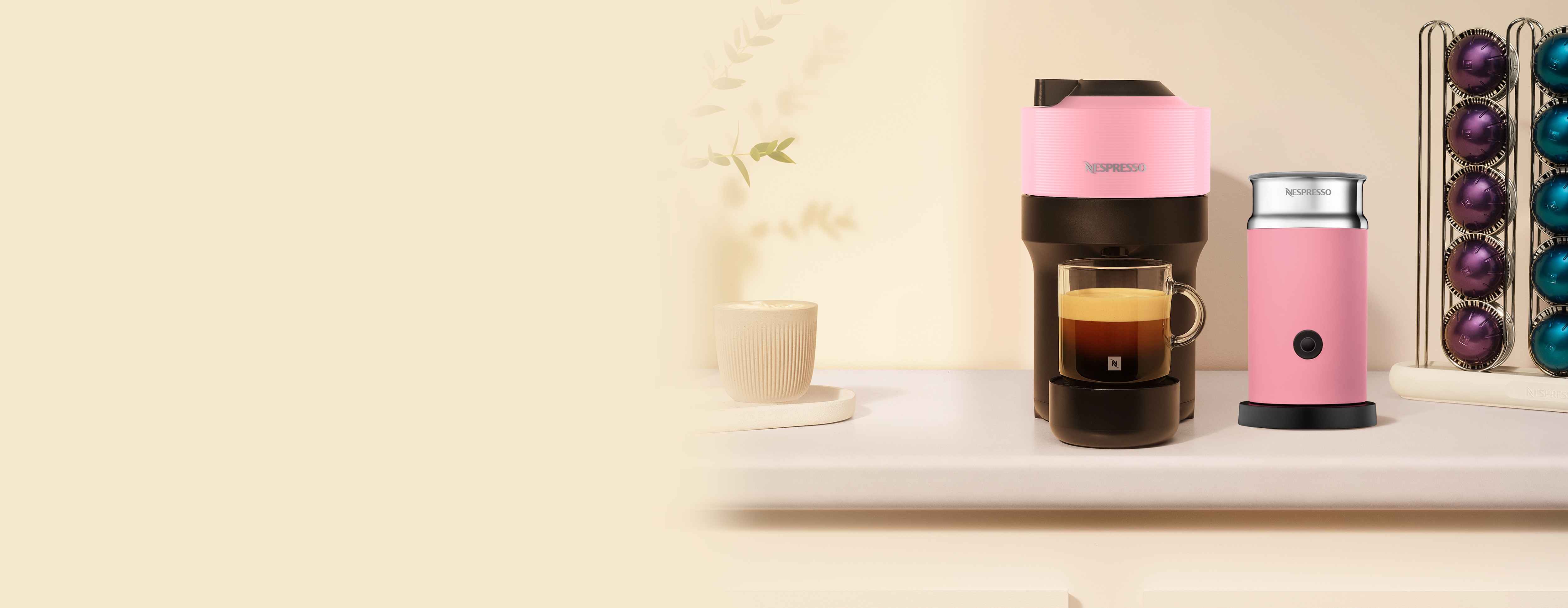 Vertuo Pop Candy Pink and Aeroccino 3 Pink - Nespresso Australia