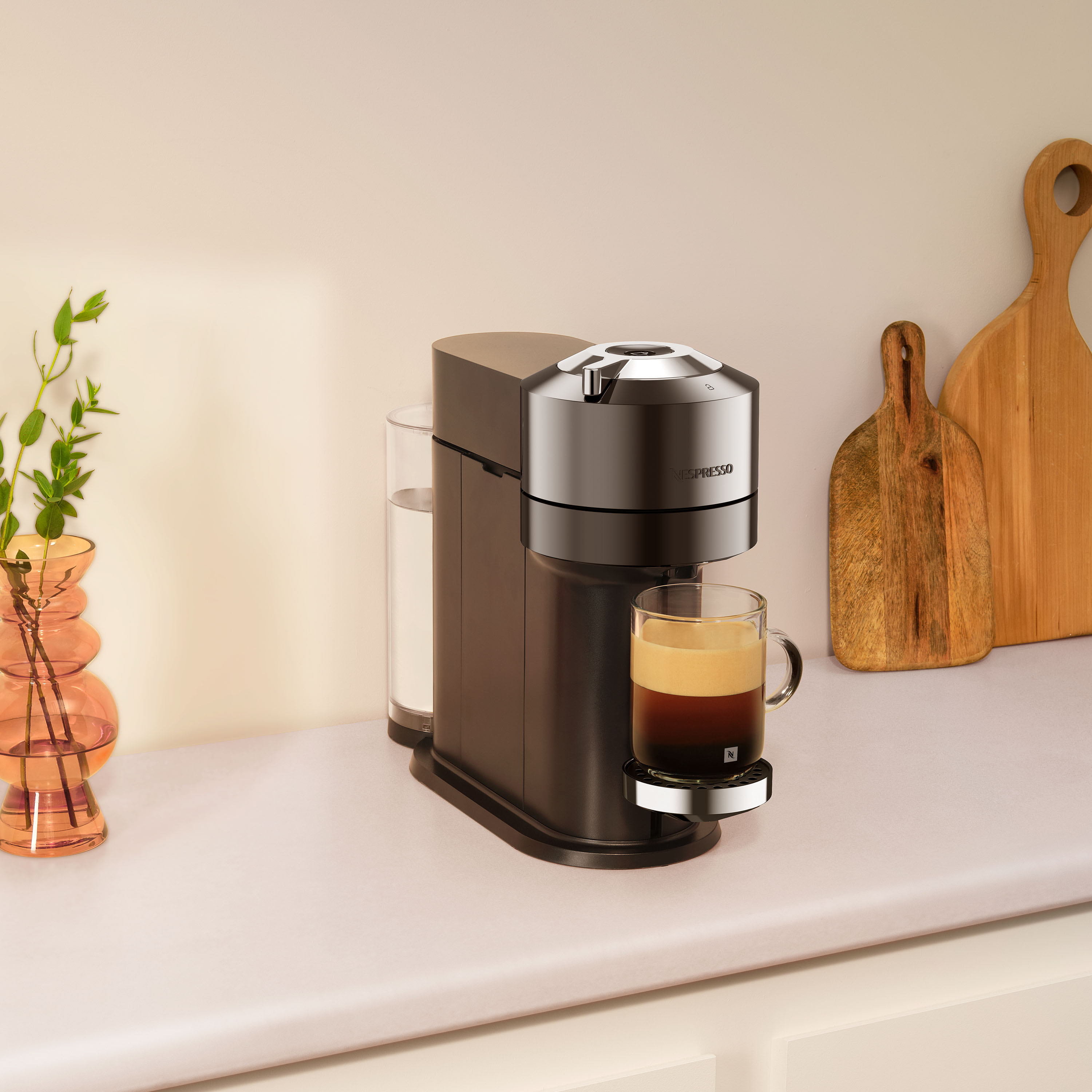 Nespresso Vertuo Next Dark Chrome - Vertuo Coffee Machine - Nespresso