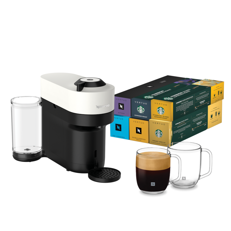 Vertuo Pop Plus White Homecafe Package - Ecom Exclusive