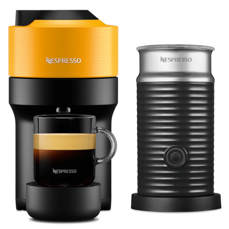 Cafeteira Vertuo Pop Amarela com Aeroccino3 | Nespresso