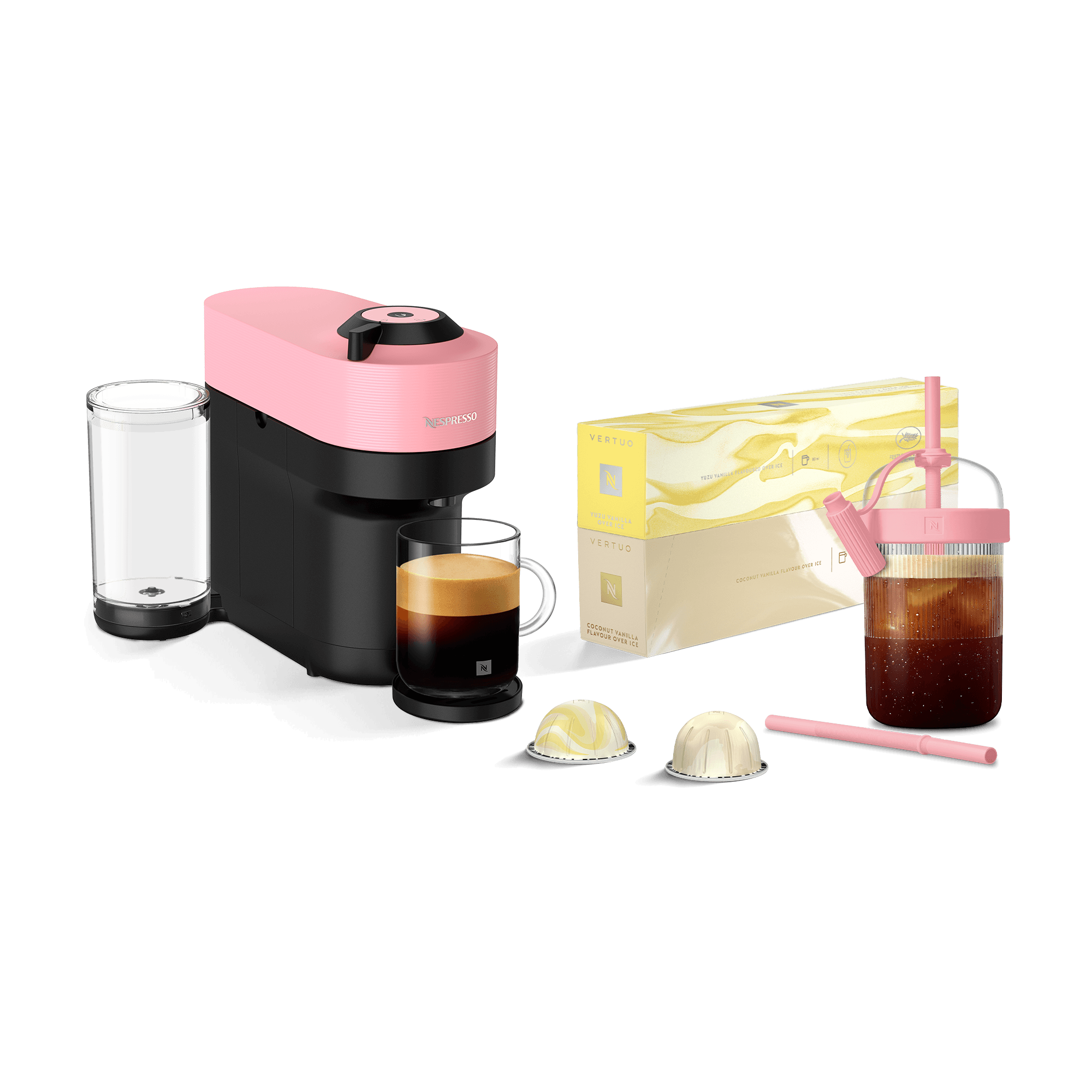 Iced Coffee Machine Summer Bundle in Pink | Nespresso USA