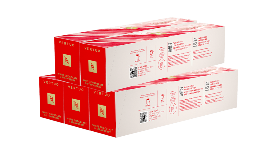 Pachet 50 Capsule White Chocolate Strawberry Vertuo | Nespresso