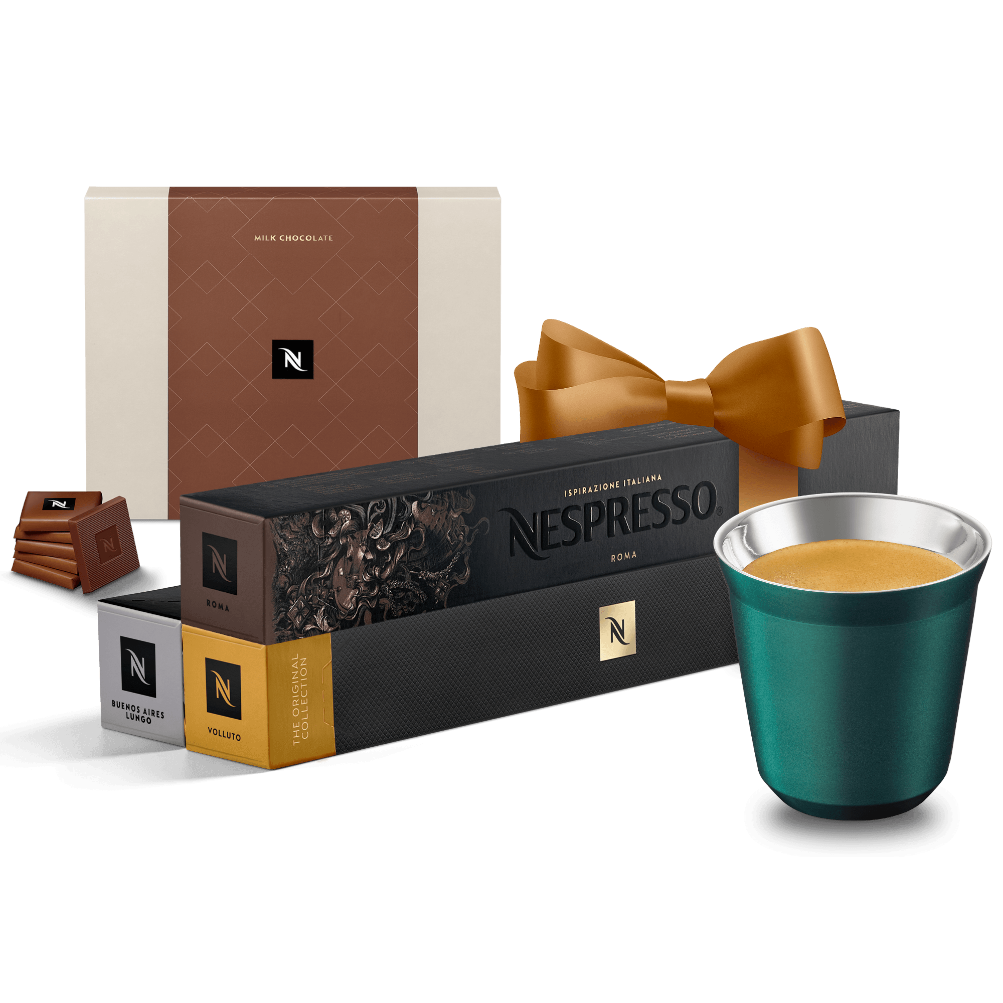 Kit Nespresso: 30 Cápsulas + Xícara Pixie Stockholm +Chocolate Amargo