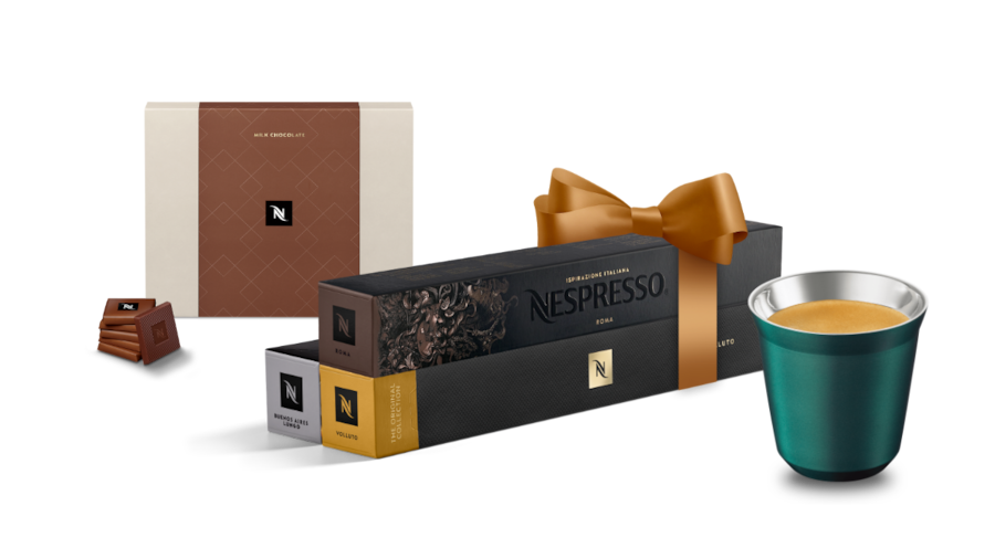 Kit Nespresso: 30 Cápsulas + Caneca Pixie Stockholm + Chocolate
