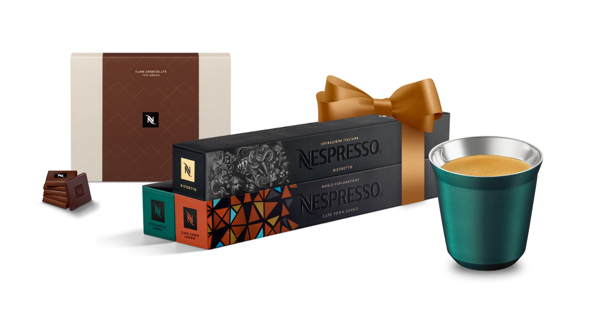 Kit Presente Nespresso: 30 Cápsulas + Xícara Pixie Stockholm +