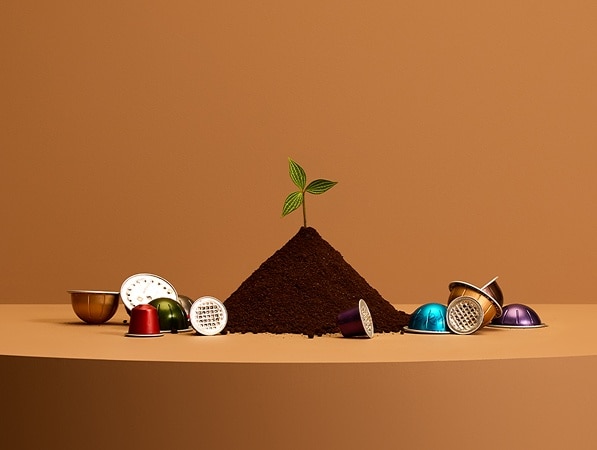 Compost provenant des capsules de café Nespresso