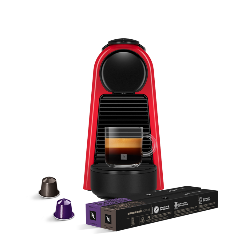 Essenza Mini Red Starter Pack with Capsules - Nespresso MY