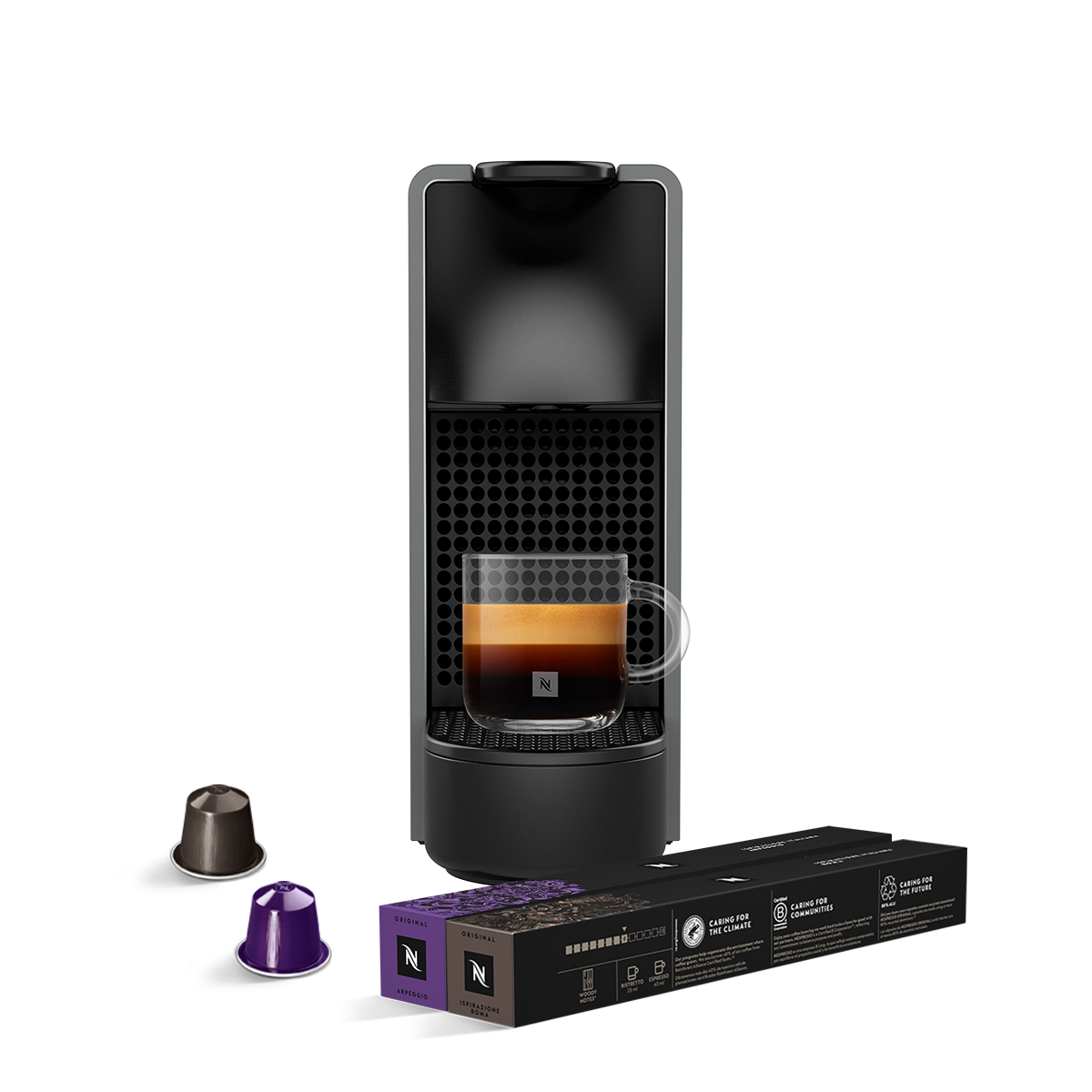 Essenza Mini Grey Coffee Machine Pack - Nespresso MY