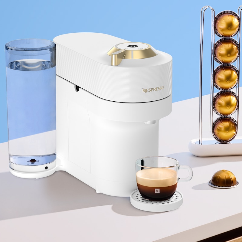 Vertuo Pop+ Deluxe White & Gold - Coffee Machine - Nespresso Canada