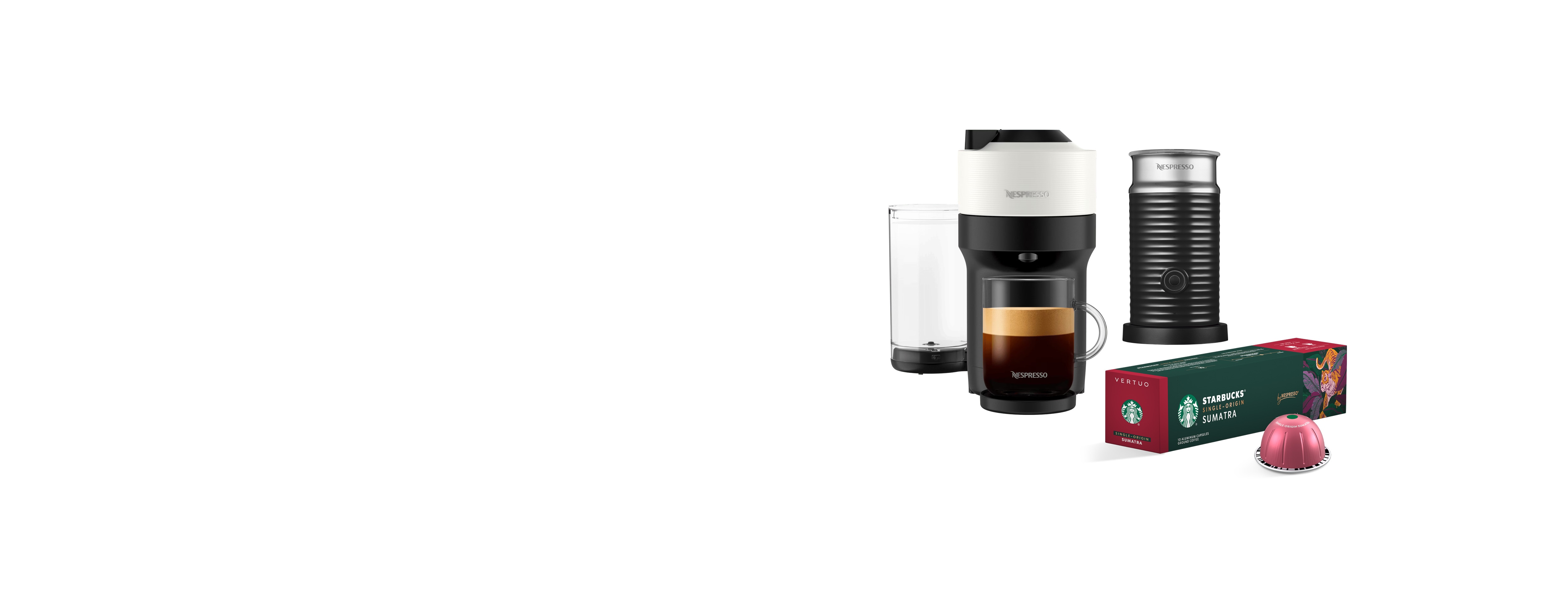 Starbucks® Coffee Starter Set with Vertuo Pop+ Coconut White for