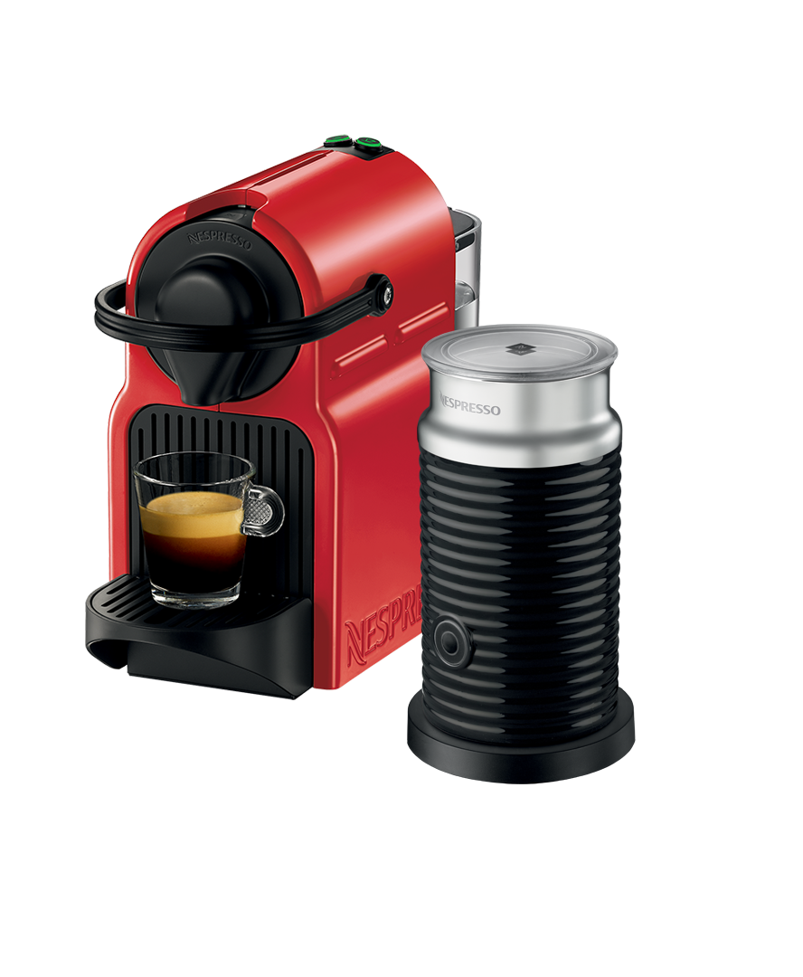 Breville Inissia Ruby Red & Aeroccino3 Machine Nespresso
