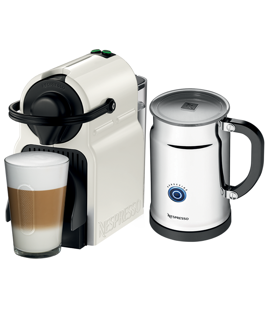 Inissia White Coffee Machine and Aeroccino Nespresso