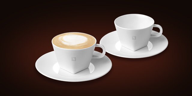 2 tasses Cappuccino & sous-tasses PURE