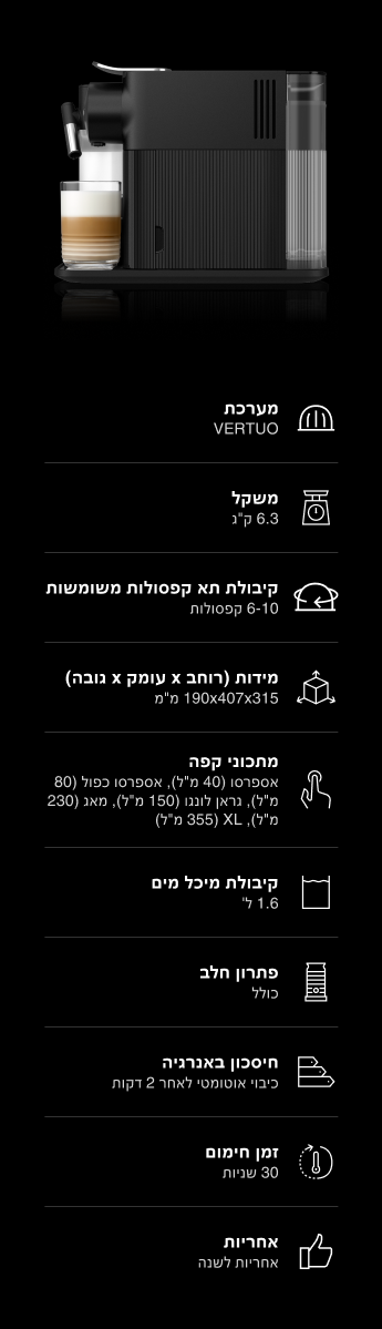 מפרט מכונה לטיסימה ורטו