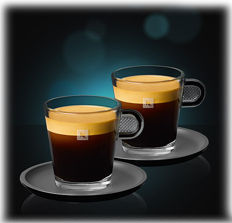 Nespresso Set Glass Collection Espresso Cups & Saucers