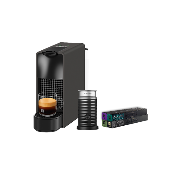 Essenza Mini, Aeroccino & 4 Coffee Sleeves Combo