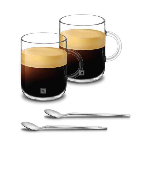 VERTUO Mug Set of 2 Small mugs (390ml) and 2 spoons (12cm)