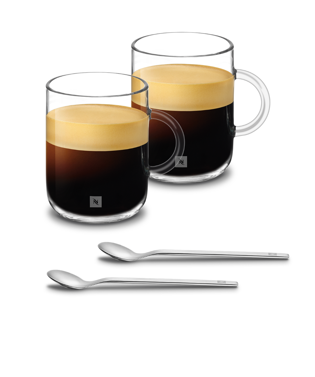 VERTUO Mug Set of 2 Small mugs (390ml) and 2 spoons (12cm)