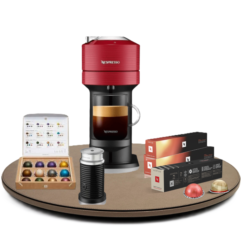 Pack Vertuo Next + Aeroccino + Assortiment de 30 capsules 