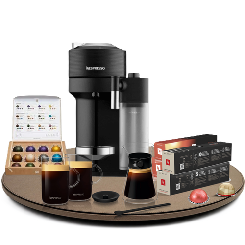 Pack Vertuo Lattissima + Carafe + Set Vertuo Alto+ Assortiment de 50 capsules