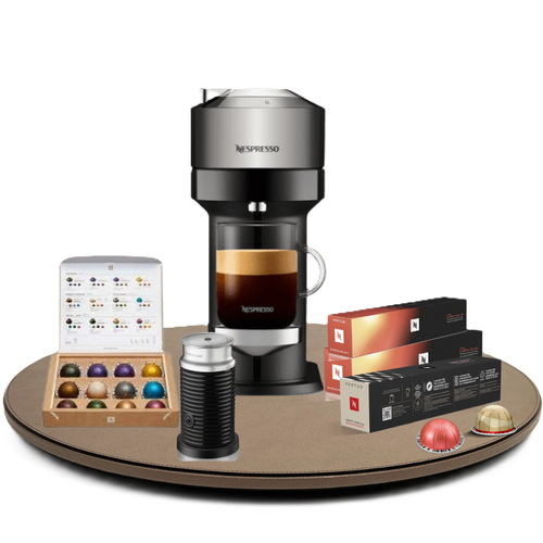 Pack Vertuo Next deluxe + Aeroccino + Assortiment de 30 capsules